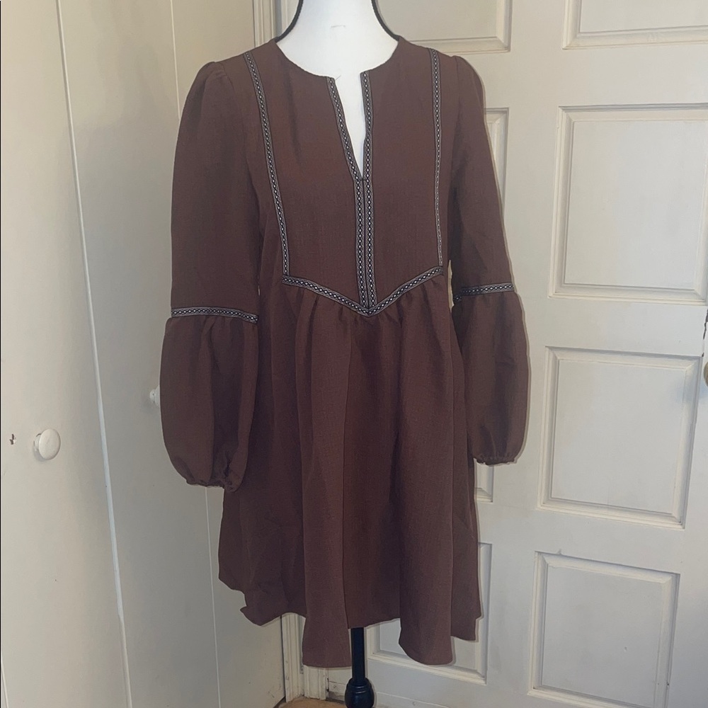 Rusttydustty Brown Bohemian Dress